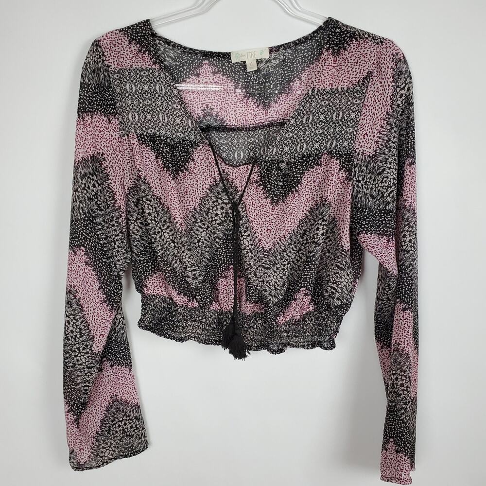LOVE, FIRE CROPPED TOP BOHO FESTIVAL SZ XL
